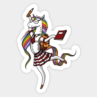 Unicorn Schoolgirl Sticker